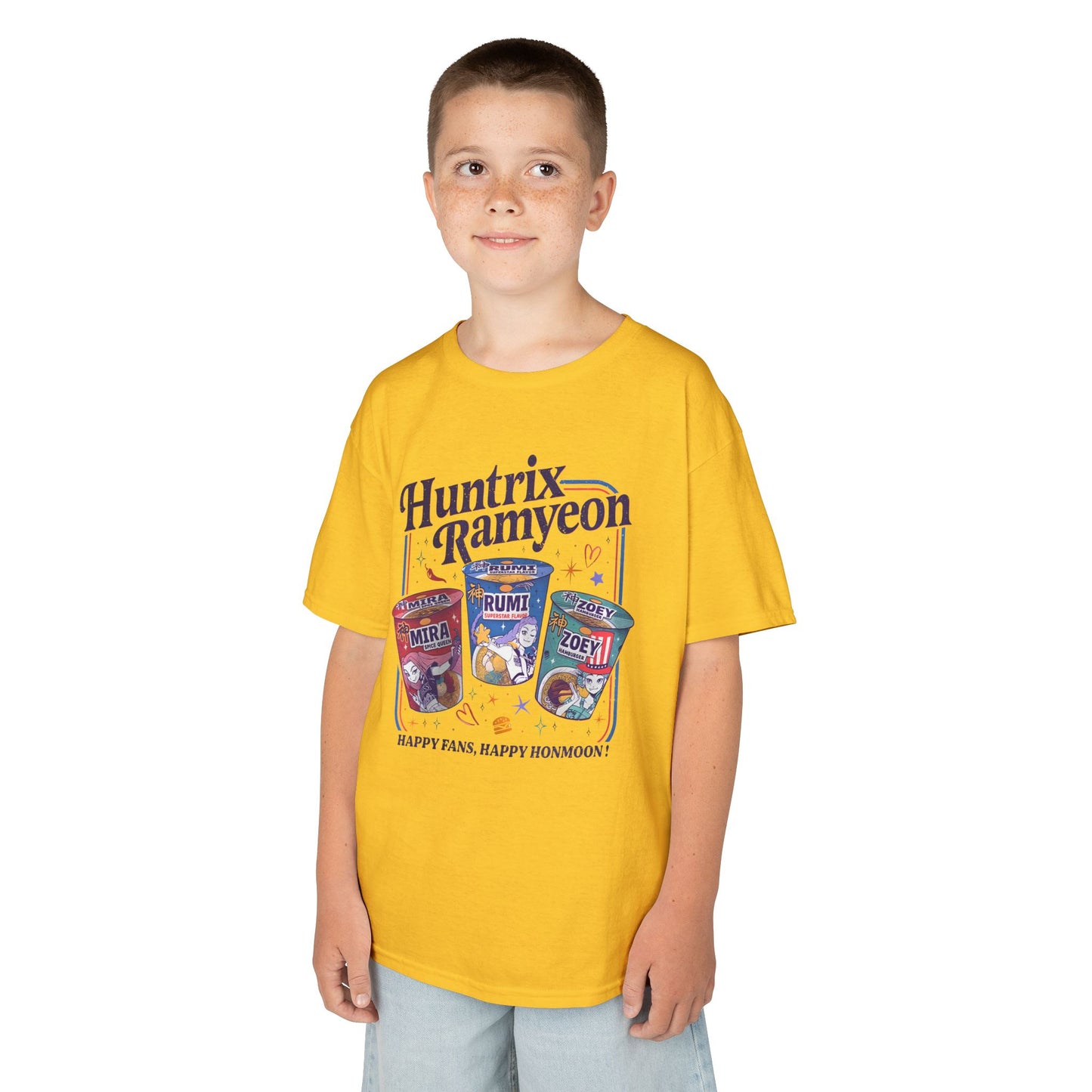 Huntrix Ramyeon Kids Tee - Demon Hunter Shirt for Food Lovers, Perfect for Birthdays, Parties, and Everyday Wear, Youth Cotton T-Shirt