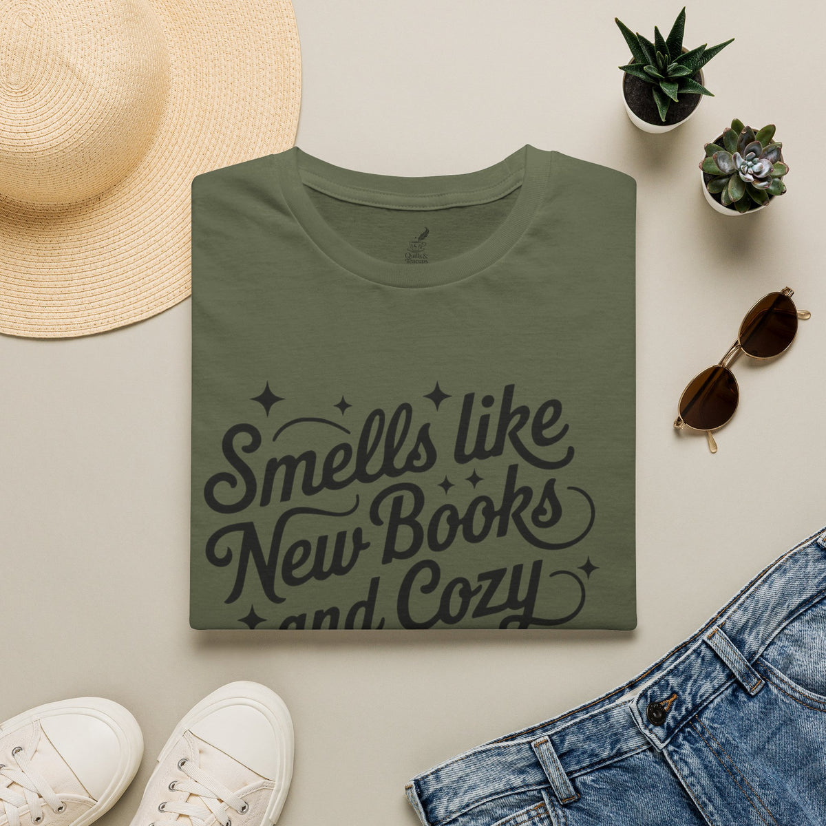 Smells Like New Books and Cozy Nights Shirt | Book Lover T-Shirt | Star Graphic Reader Tee | Librarian Gift | Bookish Shirt