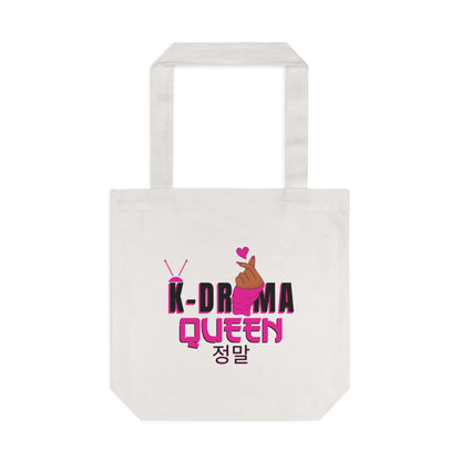K-Drama Queen Tote Bag | Cute Cotton Carry-All for Fans | Perfect Gift for Birthdays, Movie Nights, K-Drama Lovers