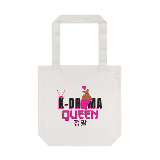 K-Drama Queen Tote Bag | Cute Cotton Carry-All for Fans | Perfect Gift for Birthdays, Movie Nights, K-Drama Lovers
