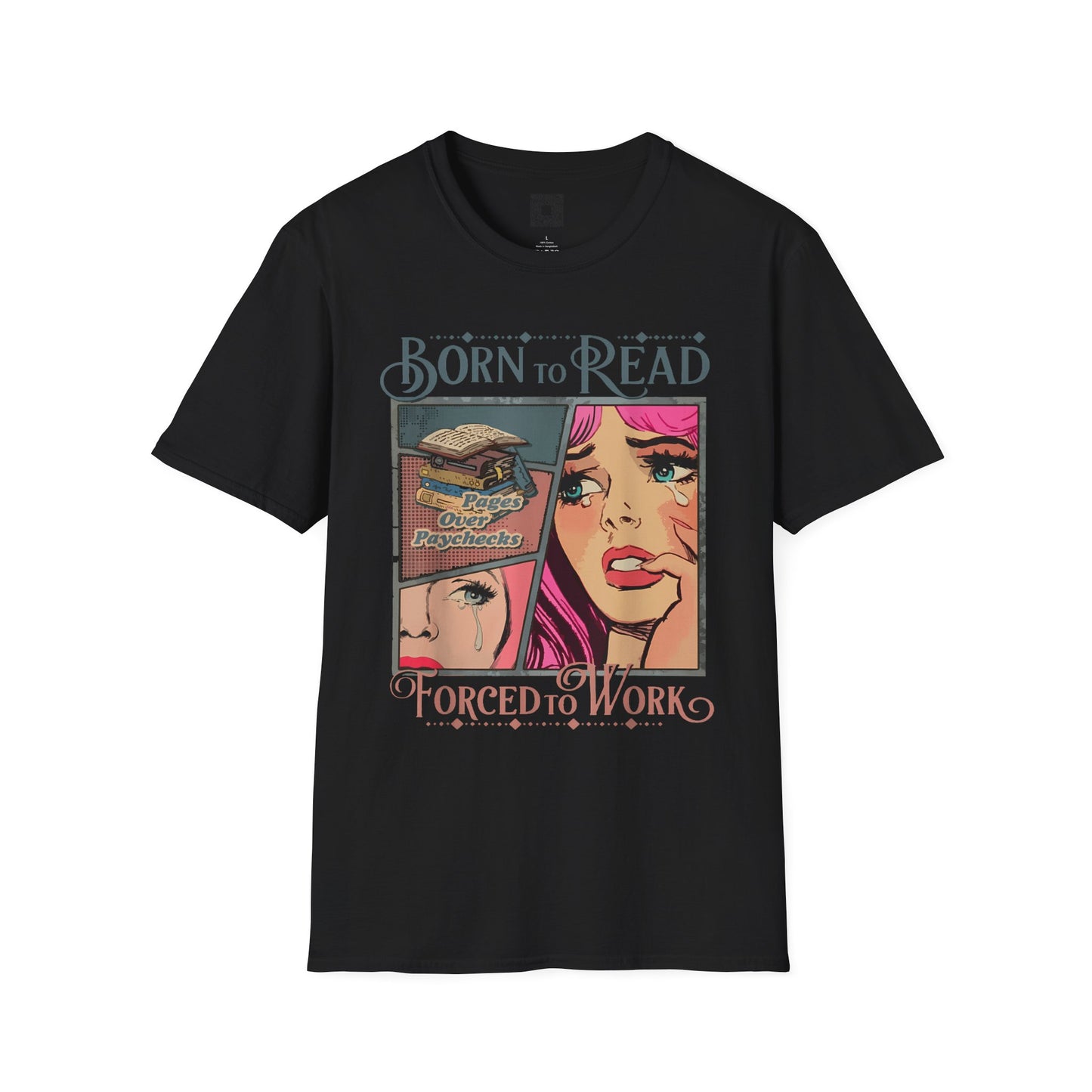 Born to Read Unisex Softstyle T-Shirt, Tee for Book Lovers, Perfect Gift for Book Nerds, Literary Humor