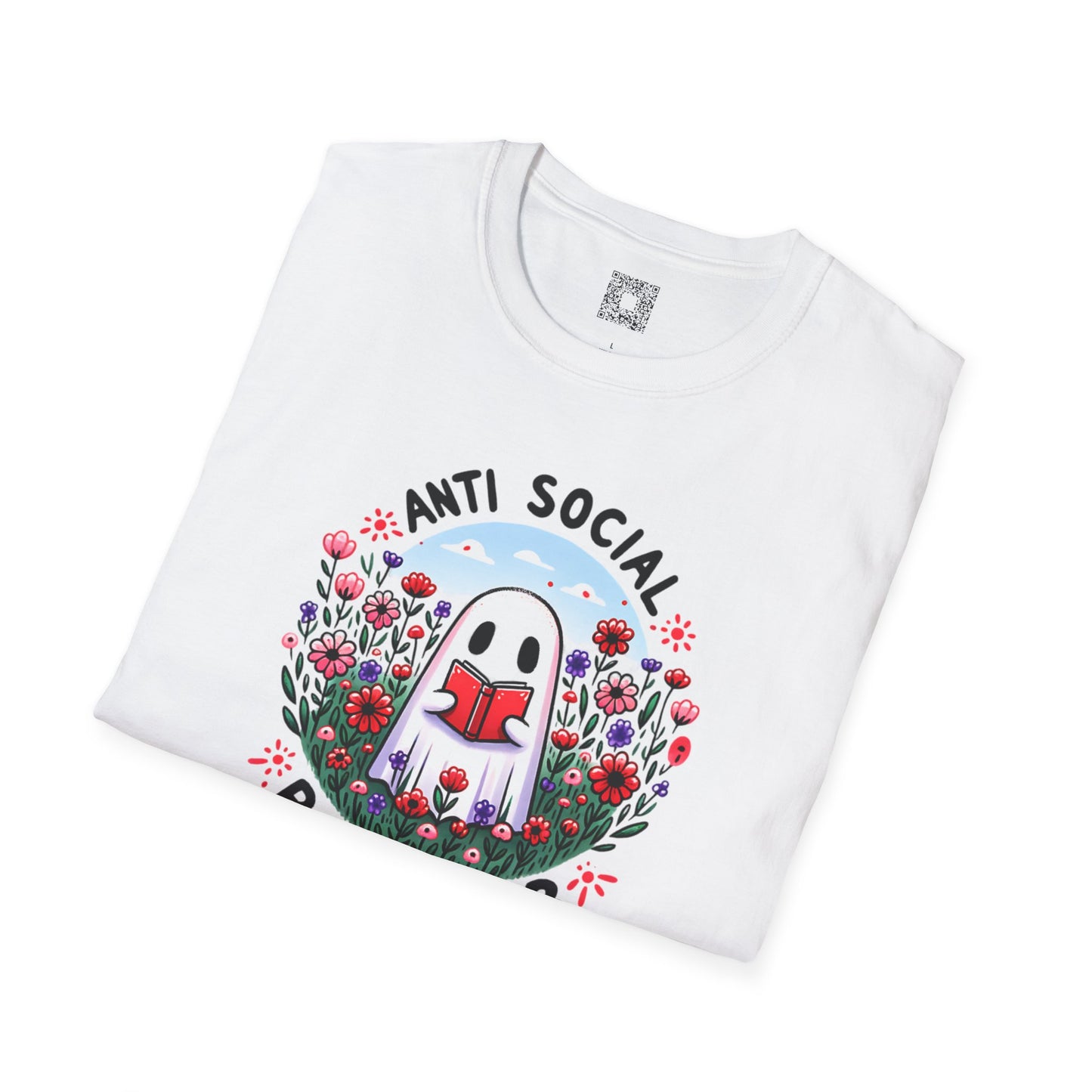 Anti-Social Book Club T-Shirt, Perfect for Book Lovers, Ghost Design Tee, Spooky Season, Unique Gift Idea, Unisex