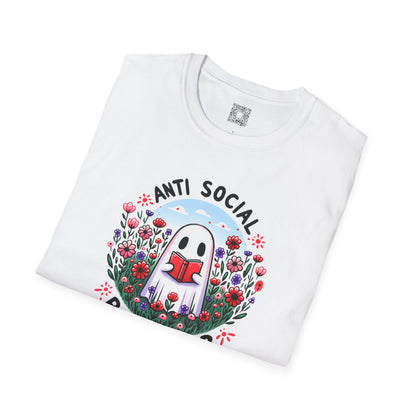 Anti-Social Book Club T-Shirt, Perfect for Book Lovers, Ghost Design Tee, Spooky Season, Unique Gift Idea, Unisex