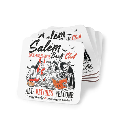 Salem Witches Club Coasters, Halloween Decor, Witchy Home Accessories, Book Club Coasters, Unique Gift for Witches