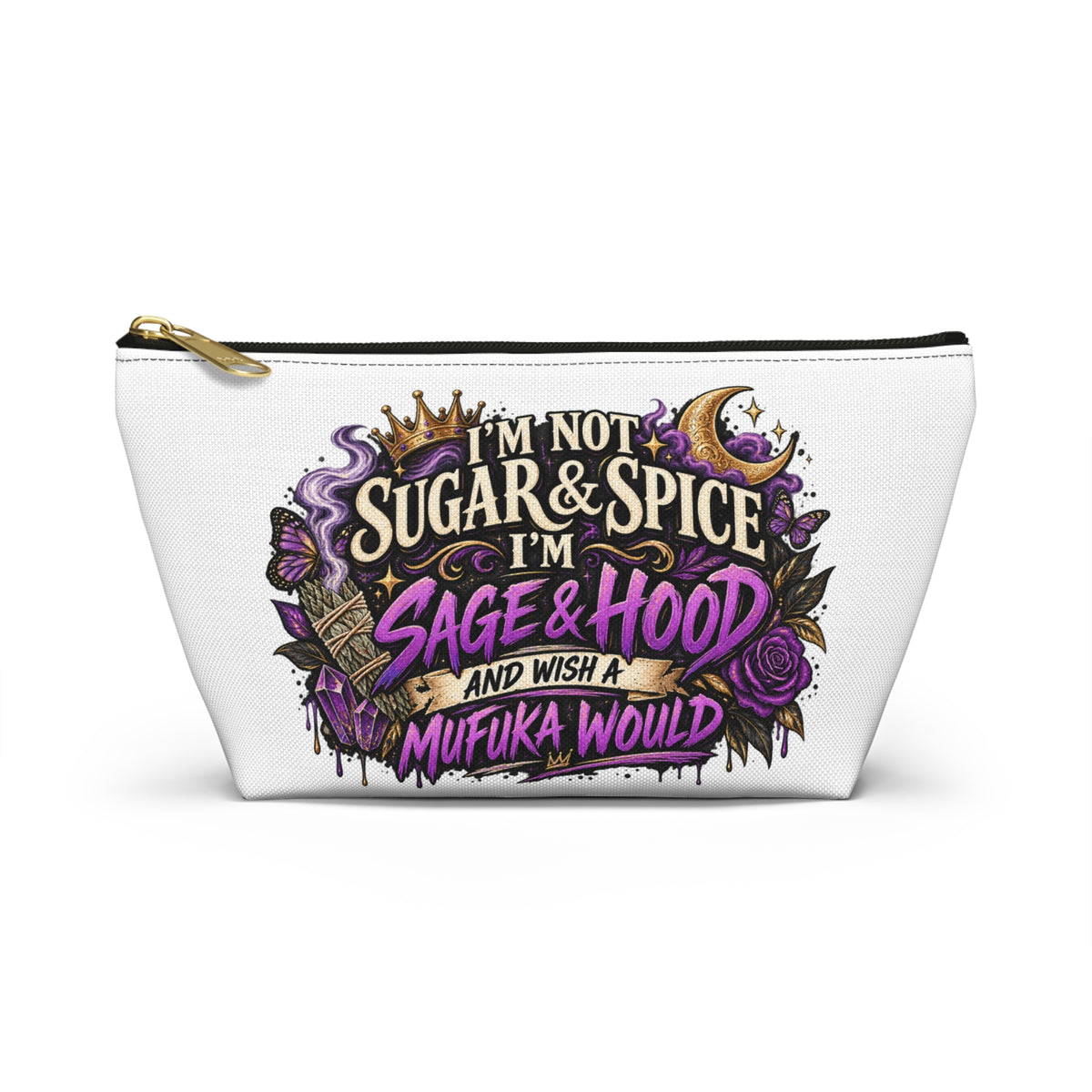 Sage & Hood Zipper Pouch | Witchy Makeup & Accessory Bag