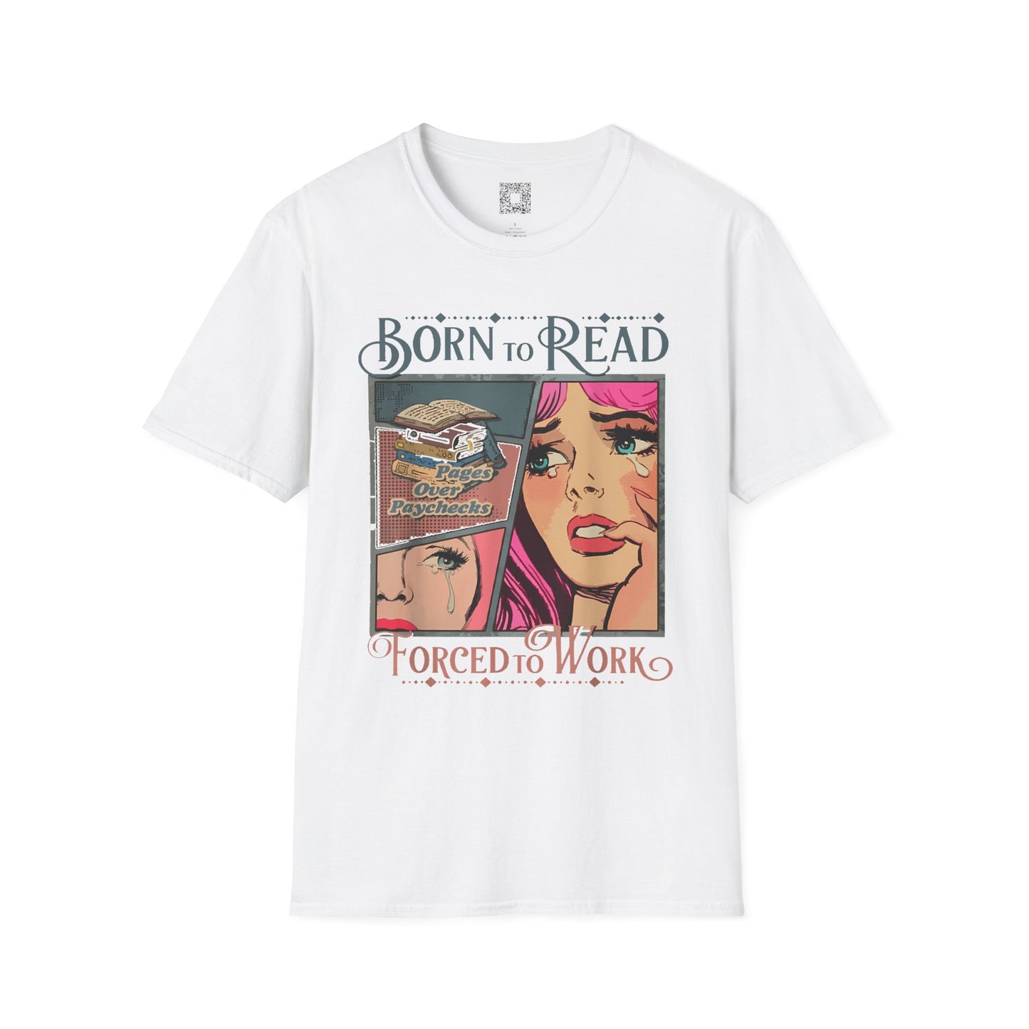 Born to Read Unisex Softstyle T-Shirt, Tee for Book Lovers, Perfect Gift for Book Nerds, Literary Humor