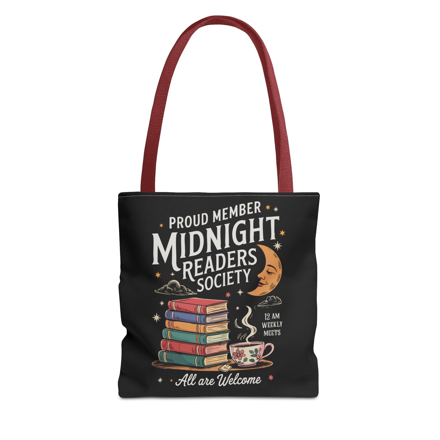 Midnight Readers Society Tote Bag – Perfect for Book Lovers, Gifts for Readers, Library Carryall, Reading Essentials, Literary Tote