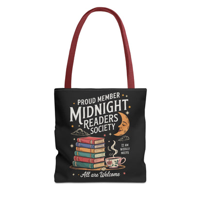 Midnight Readers Society Tote Bag – Perfect for Book Lovers, Gifts for Readers, Library Carryall, Reading Essentials, Literary Tote