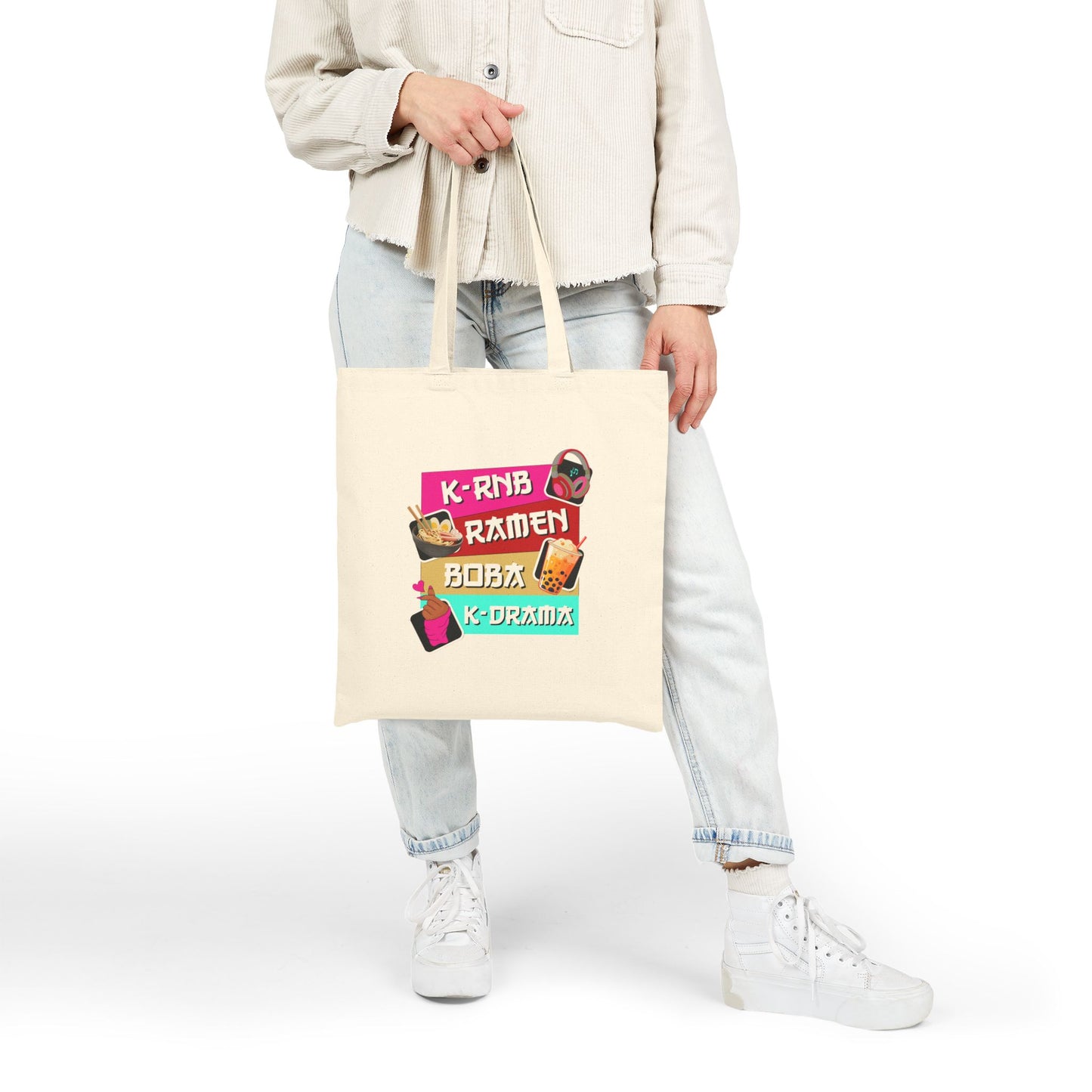 K-Drama Inspired Cotton Canvas Tote Bag for Foodie Lovers, Reusable Grocery Bag, Fun Shopping Tote, Cute Gift for K-Pop Fans, [...]