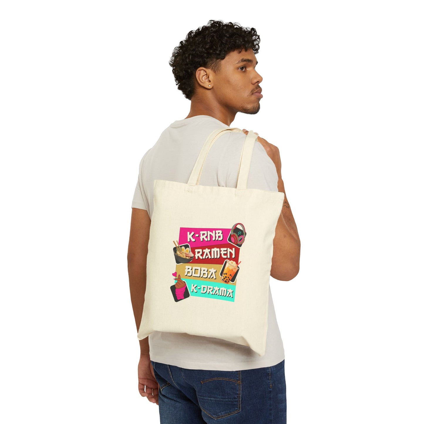 K-Drama Inspired Cotton Canvas Tote Bag for Foodie Lovers, Reusable Grocery Bag, Fun Shopping Tote, Cute Gift for K-Pop Fans, [...]