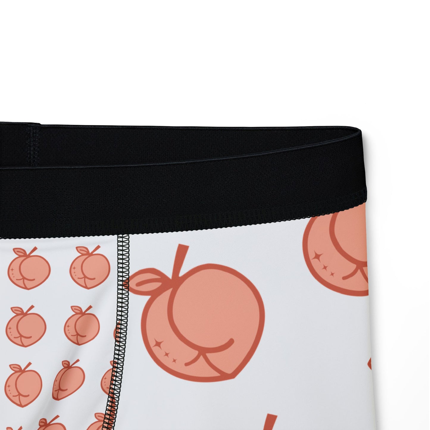 Playful Peach Print Men's Boxers, Fun Underwear Gift, Casual Comfort, Summer Wear, Unique Fashion Shorts
