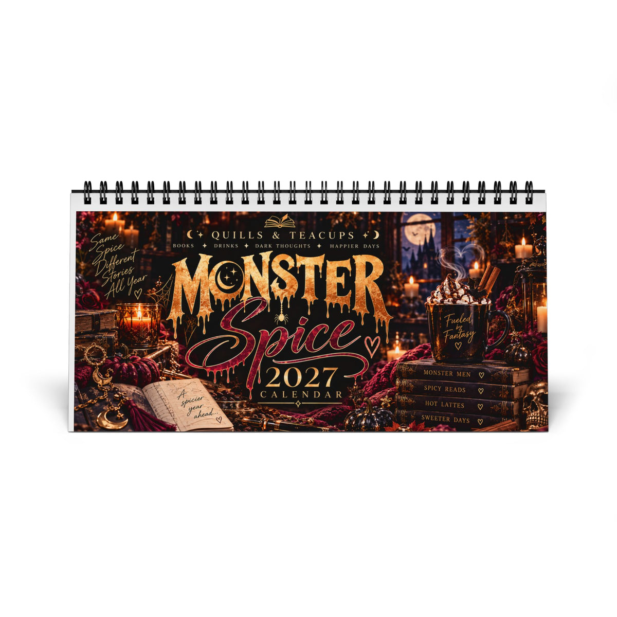 Monster Spice Latte: A 2027 Calendar of Fictional Men & Questionable Cravings ☕️👹
