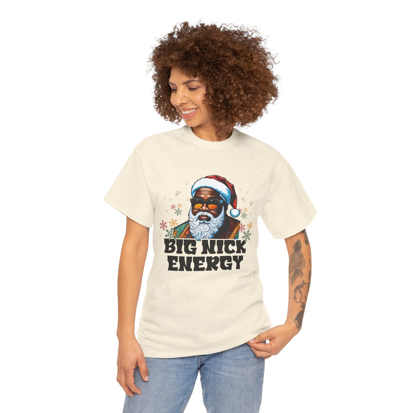 T-Shirt — "Big Nick Energy" Santa Graphic Tee | Christmas Holiday Gift