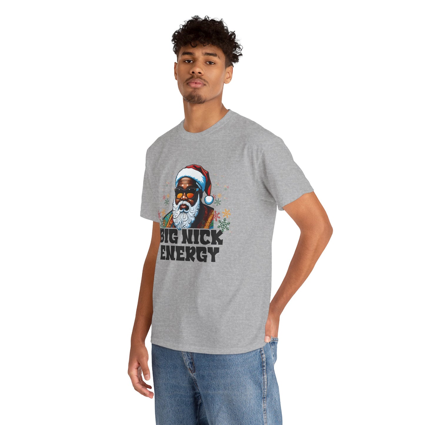 T-Shirt — "Big Nick Energy" Santa Graphic Tee | Christmas Holiday Gift