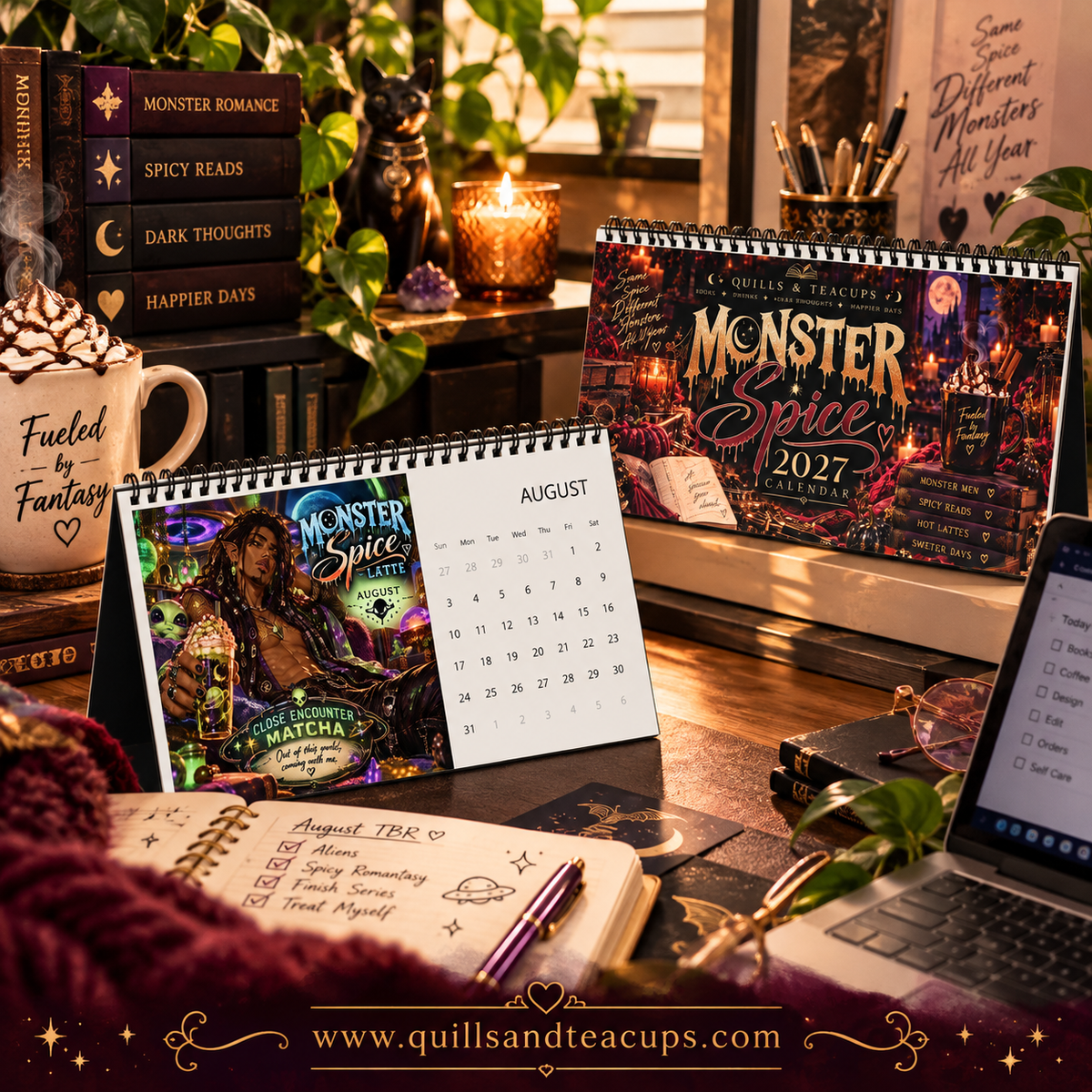 Monster Spice Latte: A 2027 Calendar of Fictional Men & Questionable Cravings ☕️👹