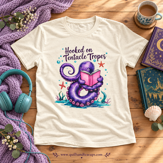 Hooked on Tentacle Tropes — Unisex Tee for the Chaotically Well-Read