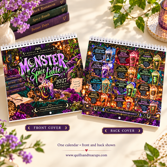 Monster Spice Latte 2027 Calendar — Fictional Men Are Better ☕💜💚