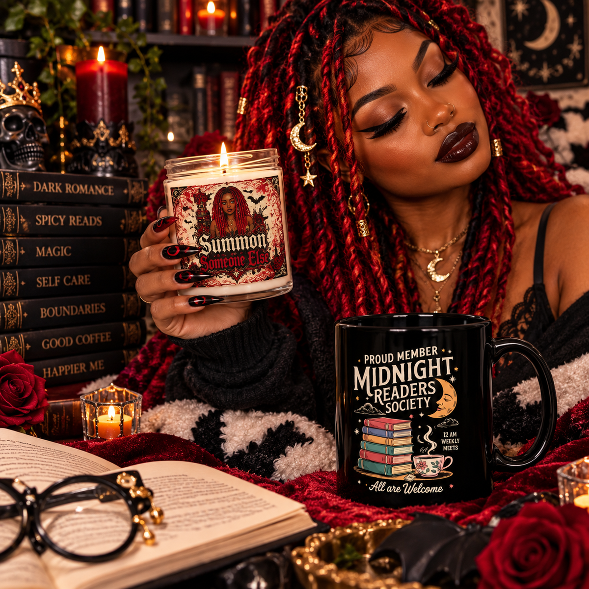 Summon Someone Else Candle | Gothic Witchy Candle | Dark Humor Gift for Book Lovers