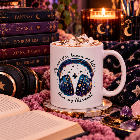 Audiobook Lover's Ceramic Mug — Hands Busy, Ears Happy, Heart Full