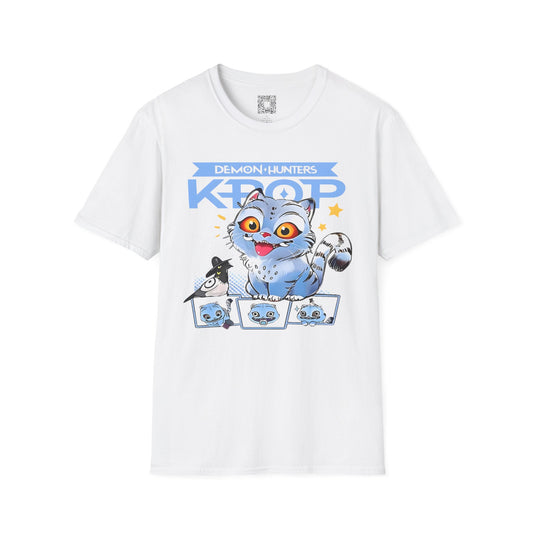 Cute K-Pop Demon Tiger  Unisex T-Shirt, Cartoon Graphic Tee, Anime Style Shirt, Perfect Gift for Cat Lovers and K-Pop Fans, Casual Wear