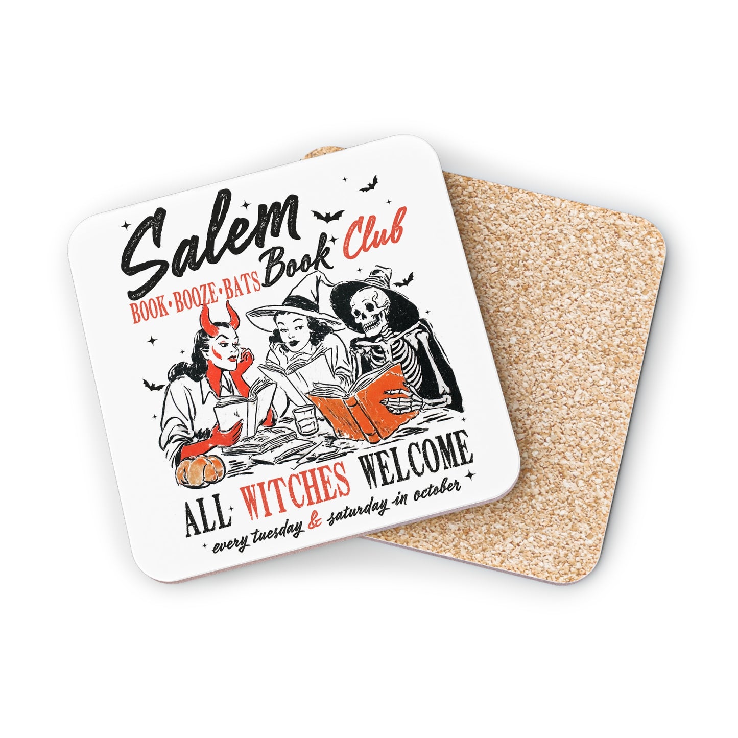 Salem Witches Club Coasters, Halloween Decor, Witchy Home Accessories, Book Club Coasters, Unique Gift for Witches