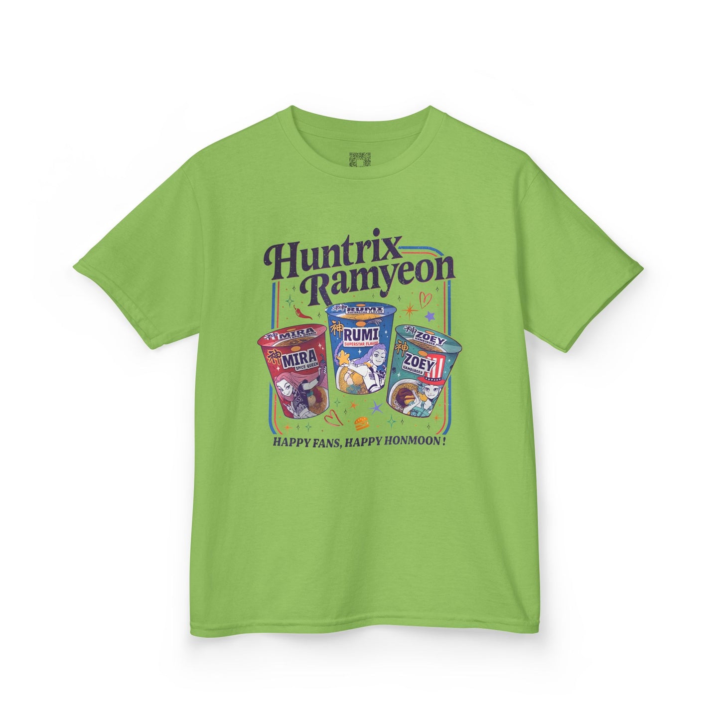 Huntrix Ramyeon Kids Tee - Demon Hunter Shirt for Food Lovers, Perfect for Birthdays, Parties, and Everyday Wear, Youth Cotton T-Shirt
