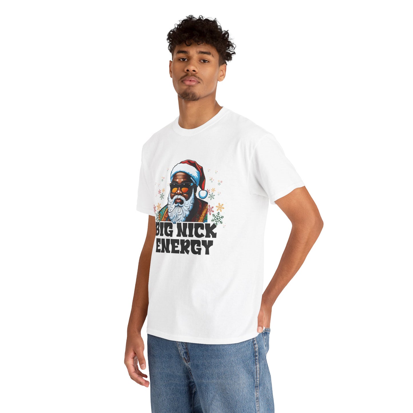 T-Shirt — "Big Nick Energy" Santa Graphic Tee | Christmas Holiday Gift