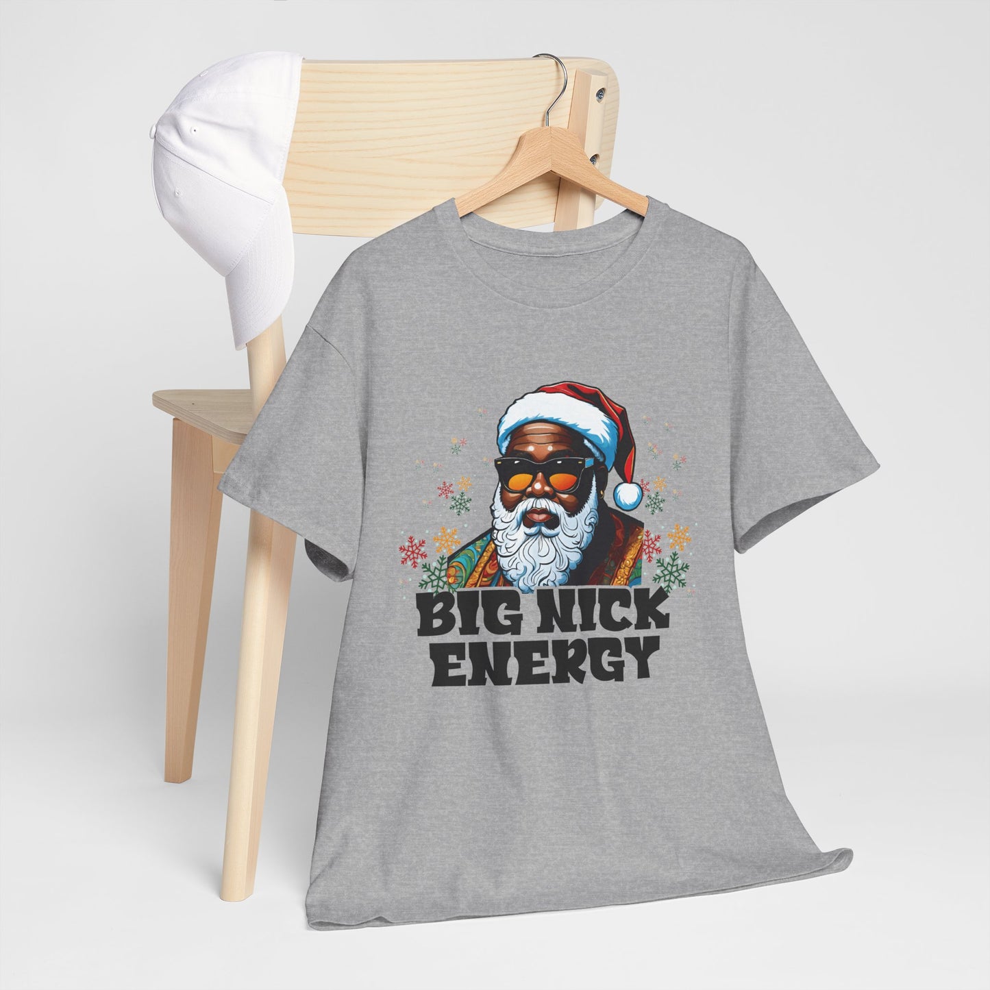 T-Shirt — "Big Nick Energy" Santa Graphic Tee | Christmas Holiday Gift