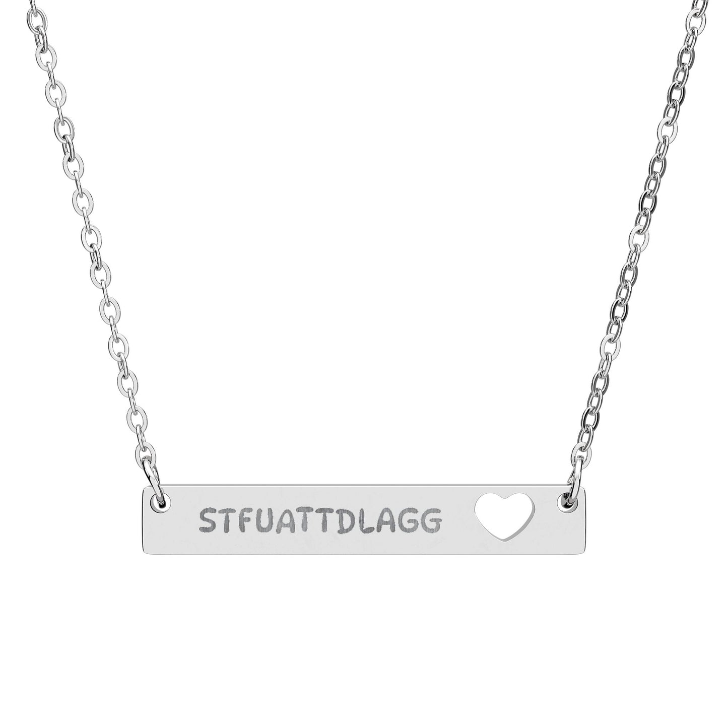 STFUATTDLAGG Spicy Reader Heart Bar Necklace — Wear Your Whole Personality