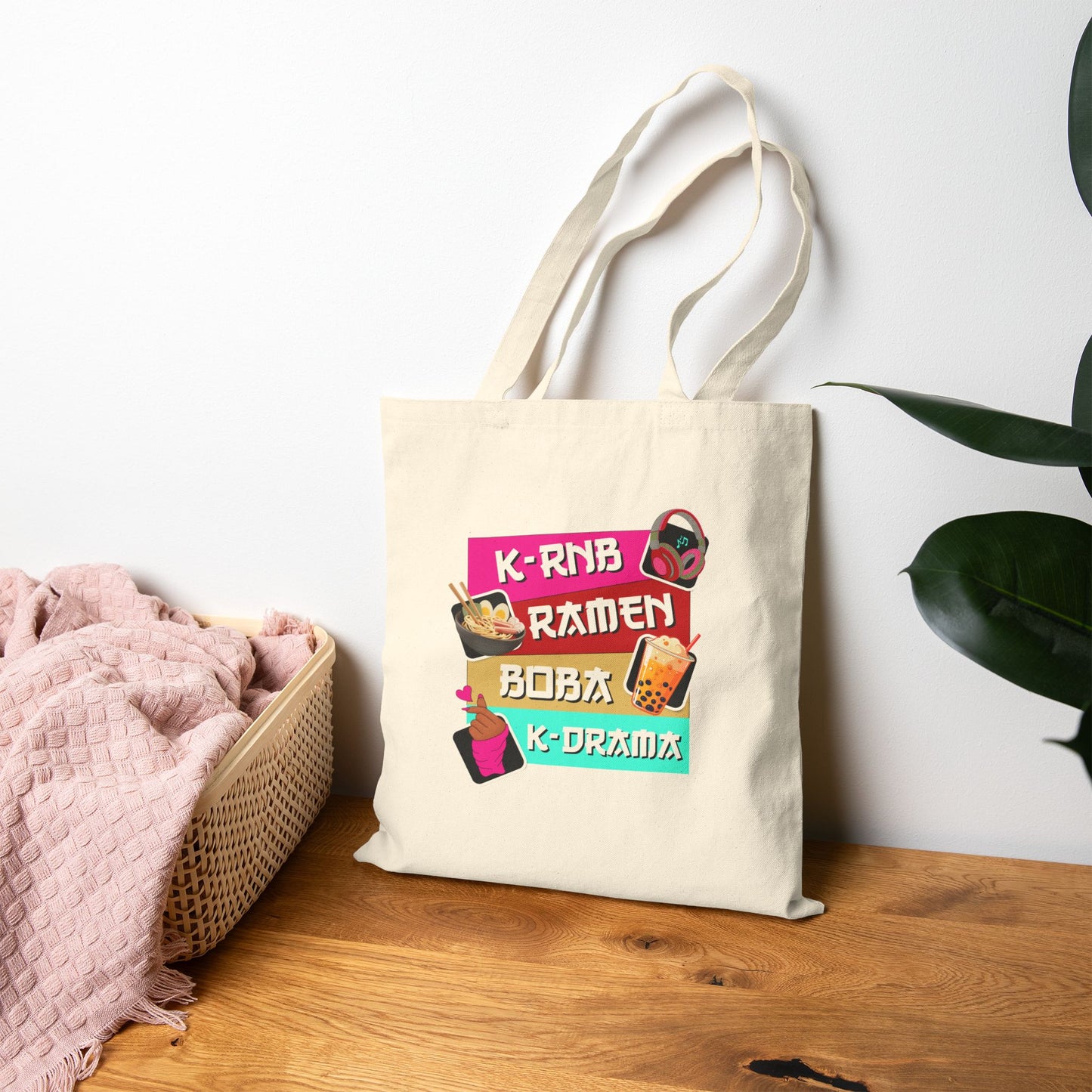 K-Drama Inspired Cotton Canvas Tote Bag for Foodie Lovers, Reusable Grocery Bag, Fun Shopping Tote, Cute Gift for K-Pop Fans, [...]