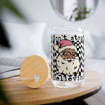 Santa Sipper Glass, Holiday Drinkware, Christmas Gifts, Festive Tumblers,