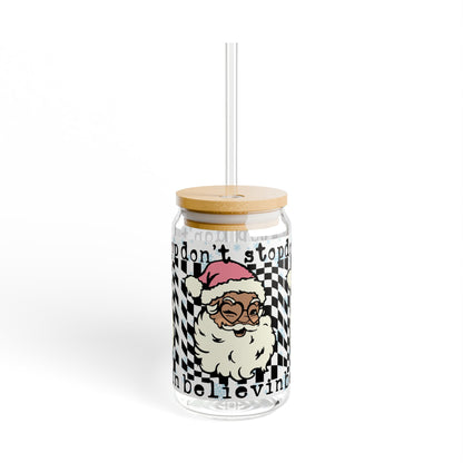 Santa Sipper Glass, Holiday Drinkware, Christmas Gifts, Festive Tumblers,