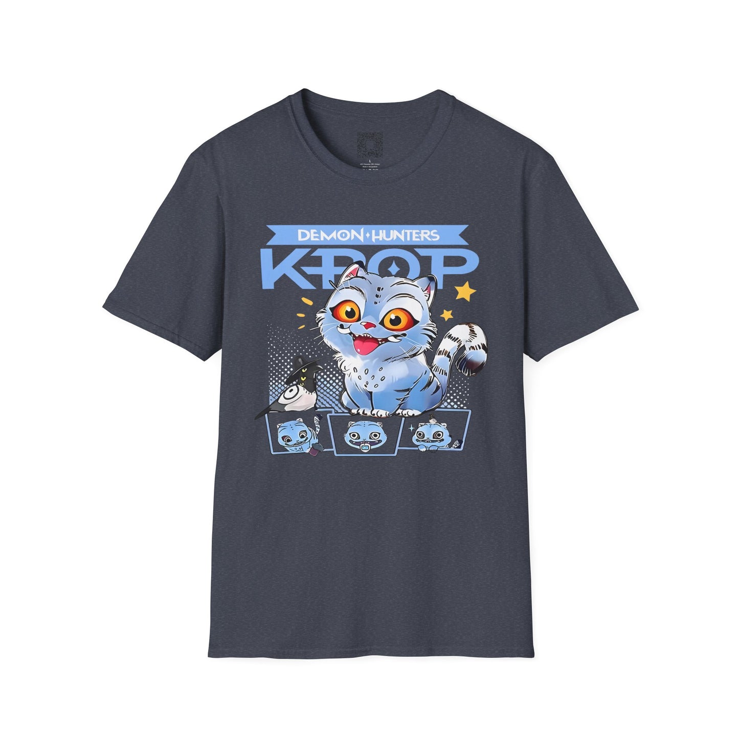 Cute K-Pop Demon Tiger  Unisex T-Shirt, Cartoon Graphic Tee, Anime Style Shirt, Perfect Gift for Cat Lovers and K-Pop Fans, Casual Wear