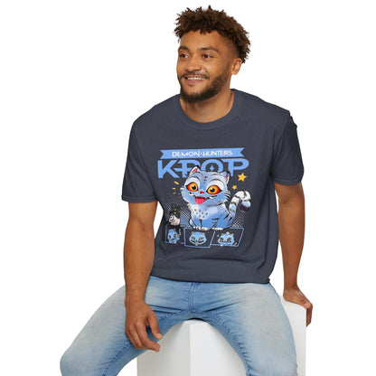 Cute K-Pop Demon Tiger  Unisex T-Shirt, Cartoon Graphic Tee, Anime Style Shirt, Perfect Gift for Cat Lovers and K-Pop Fans, Casual Wear
