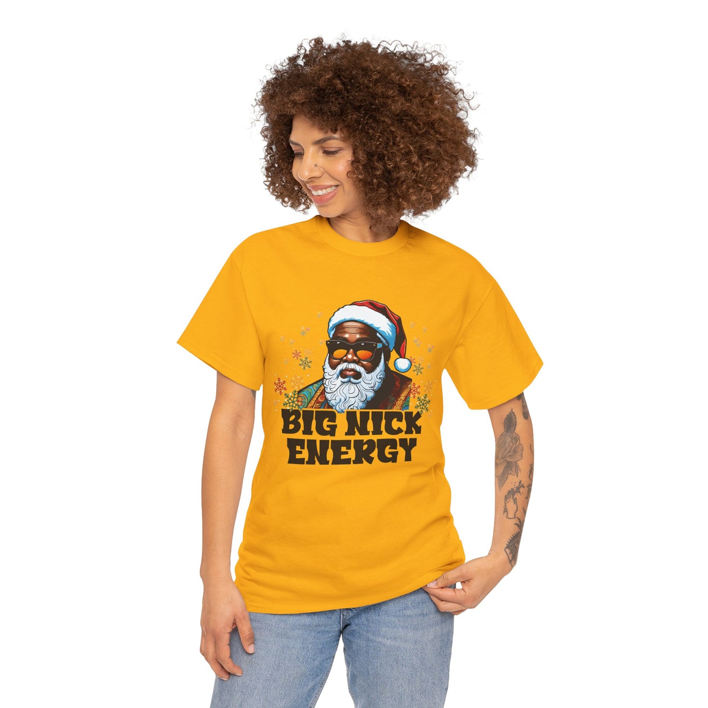 T-Shirt — "Big Nick Energy" Santa Graphic Tee | Christmas Holiday Gift